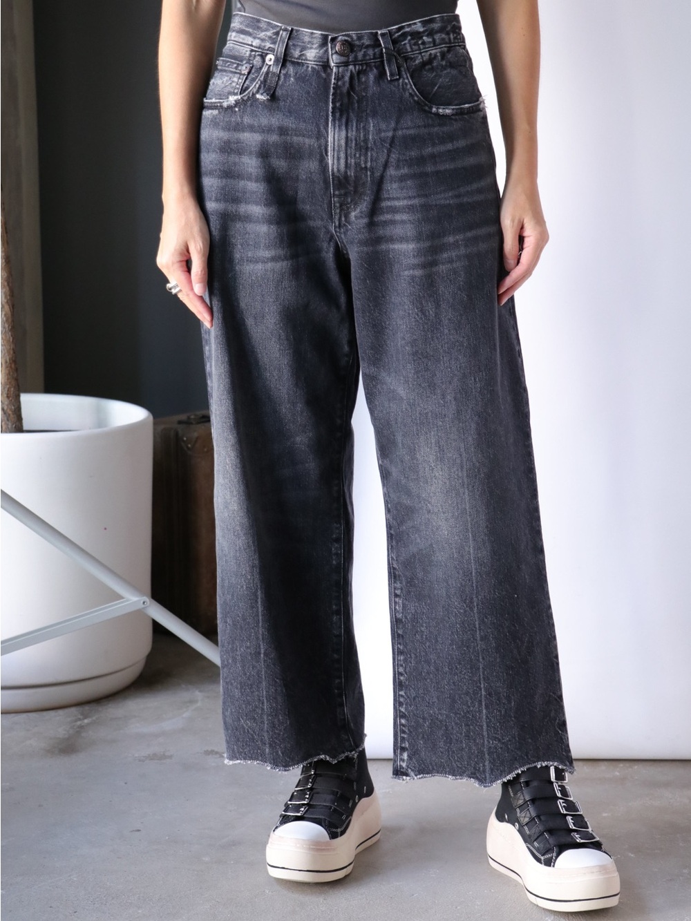 R13 cropped boyfriend jeans